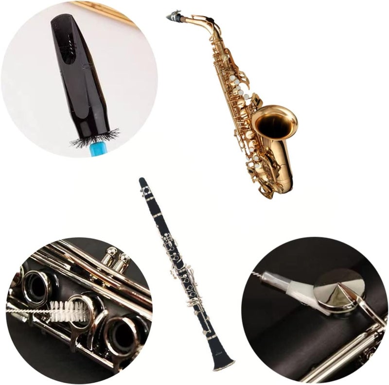 CCeCCe 2 Pack Saxophone Mouthpiece Cleaning Brush Kit Oboe Dust Bristles Cleaner Brushes for Sax Flute Trumpet Clarinet Woodwind Instrument Maintenance Care Tool Accessories - Image 3